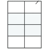Vidaxl walk-in brusevæg 140x195 cm halvmat esg glas sort