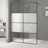 Vidaxl walk-in brusevæg 140x195 cm halvmat esg glas sort