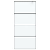 Vidaxl walk-in brusevæg 90x195 cm mat esg glas sort