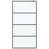 Vidaxl walk-in brusevæg 100x195 cm mat esg glas sort