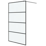 Vidaxl walk-in brusevæg 115x195 cm Mat esg glas sort