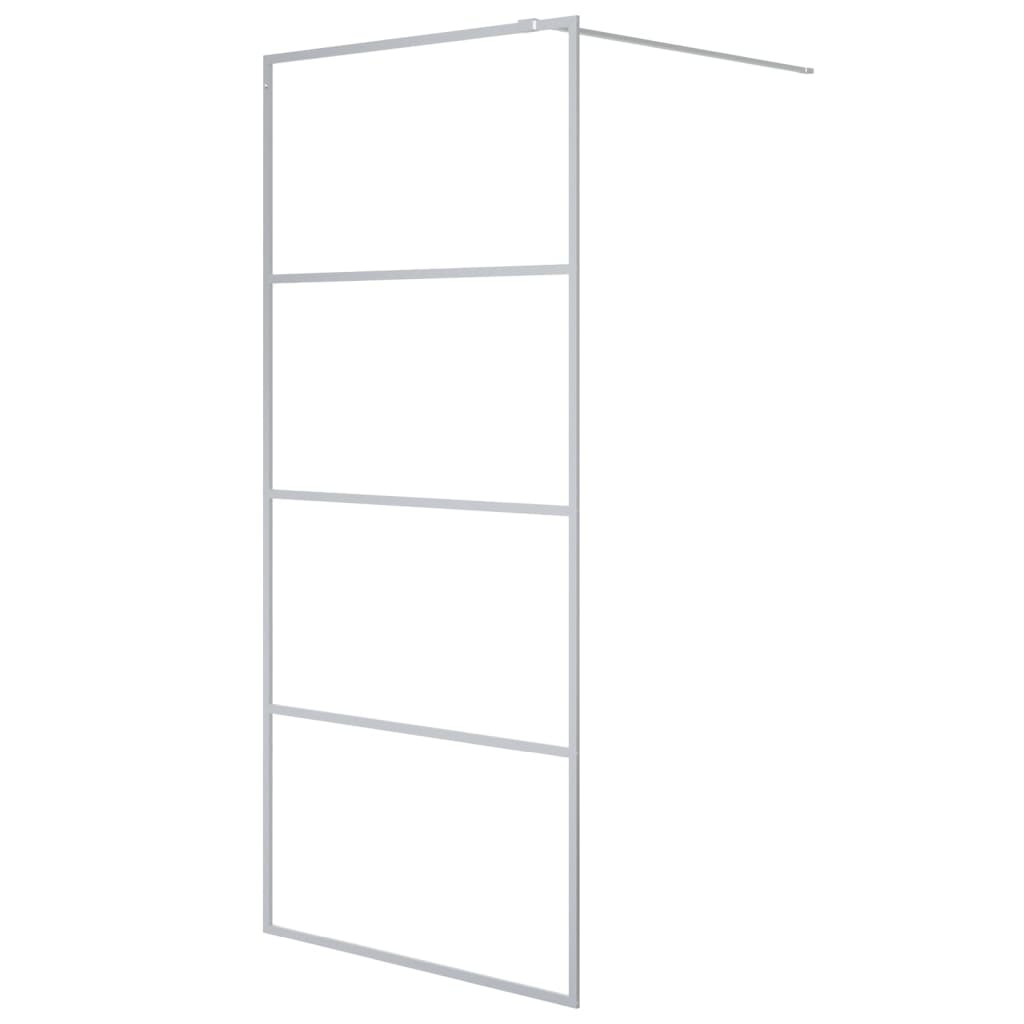 Vidaxx Walk-in Brous-kabinet 90x195 cm Gennemsigtig ESG Glass Sølvfarvet