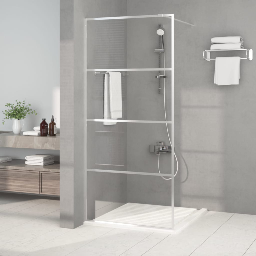 Vidaxx Walk-in Brous-kabinet 90x195 cm Gennemsigtig ESG Glass Sølvfarvet