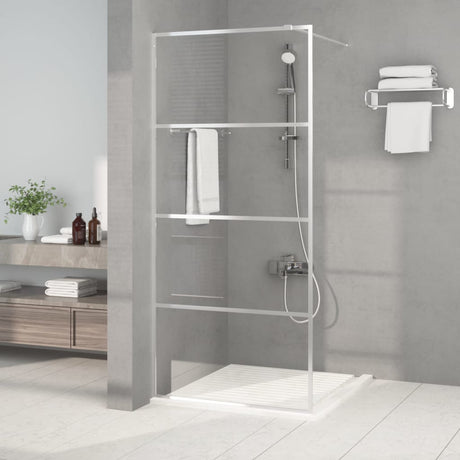 Vidaxx Walk-in Brous-kabinet 90x195 cm Gennemsigtig ESG Glass Sølvfarvet