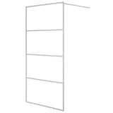 Vidaxl walk-in brusevæg 100x195 cm Transparent ESG Glass sølvfarvet
