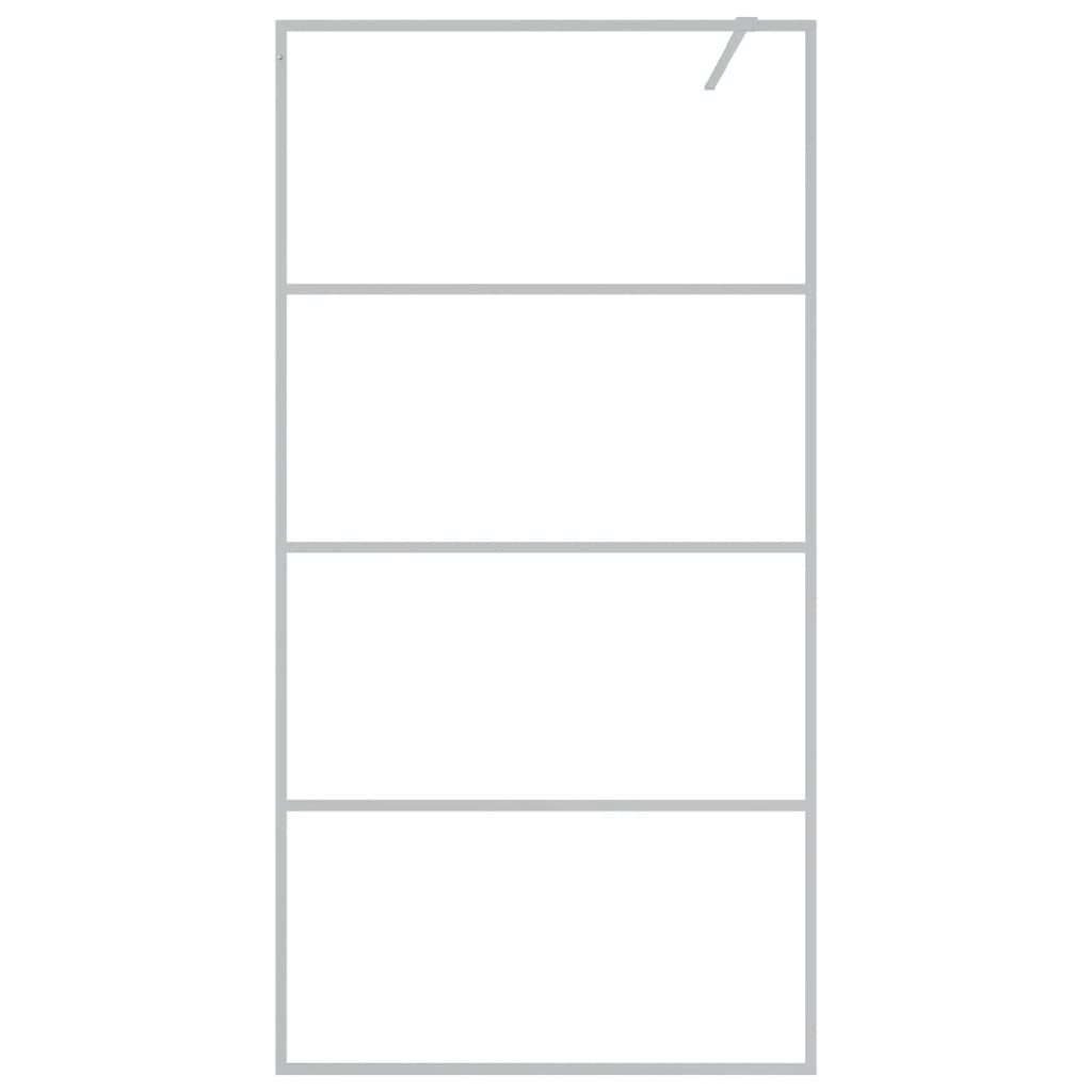 Vidaxl walk-in brusevæg 100x195 cm Transparent ESG Glass sølvfarvet