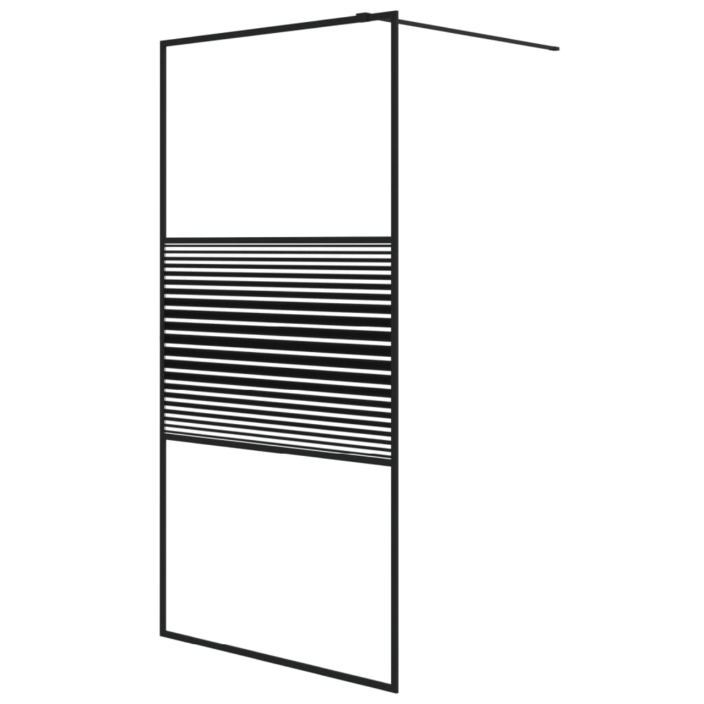 Vidaxx walk-in bruser kabinet 100x195 cm Gennemsigtig ESG Glass sort