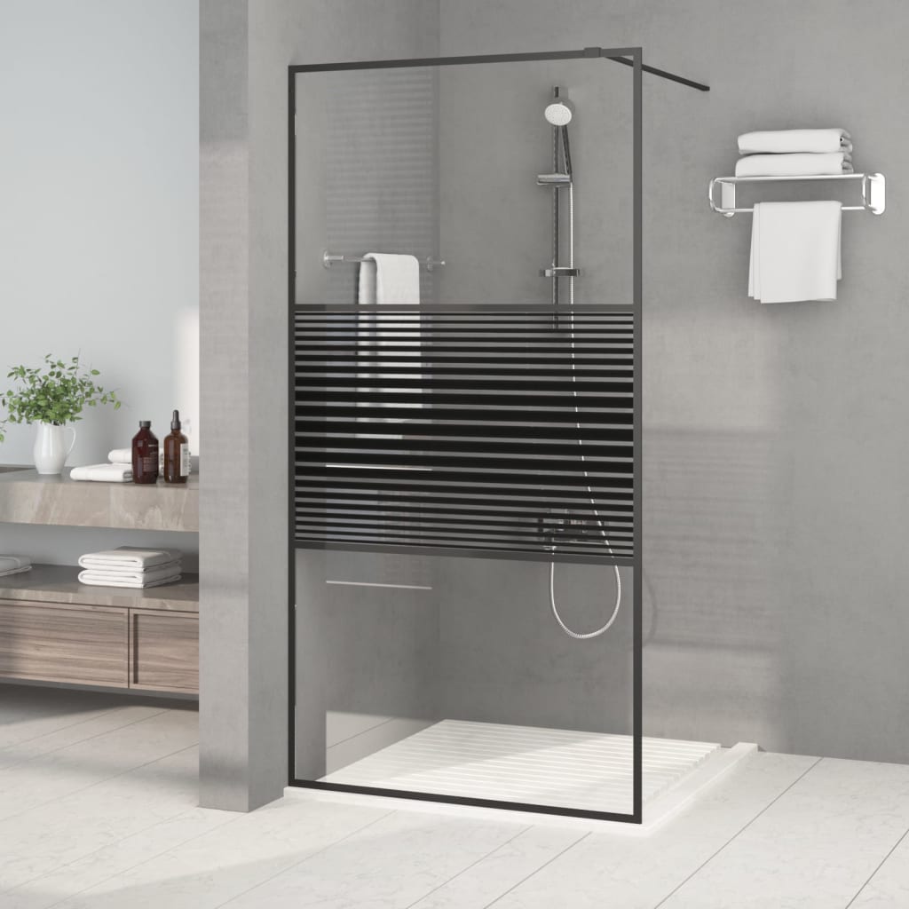 Vidaxx walk-in bruser kabinet 100x195 cm Gennemsigtig ESG Glass sort