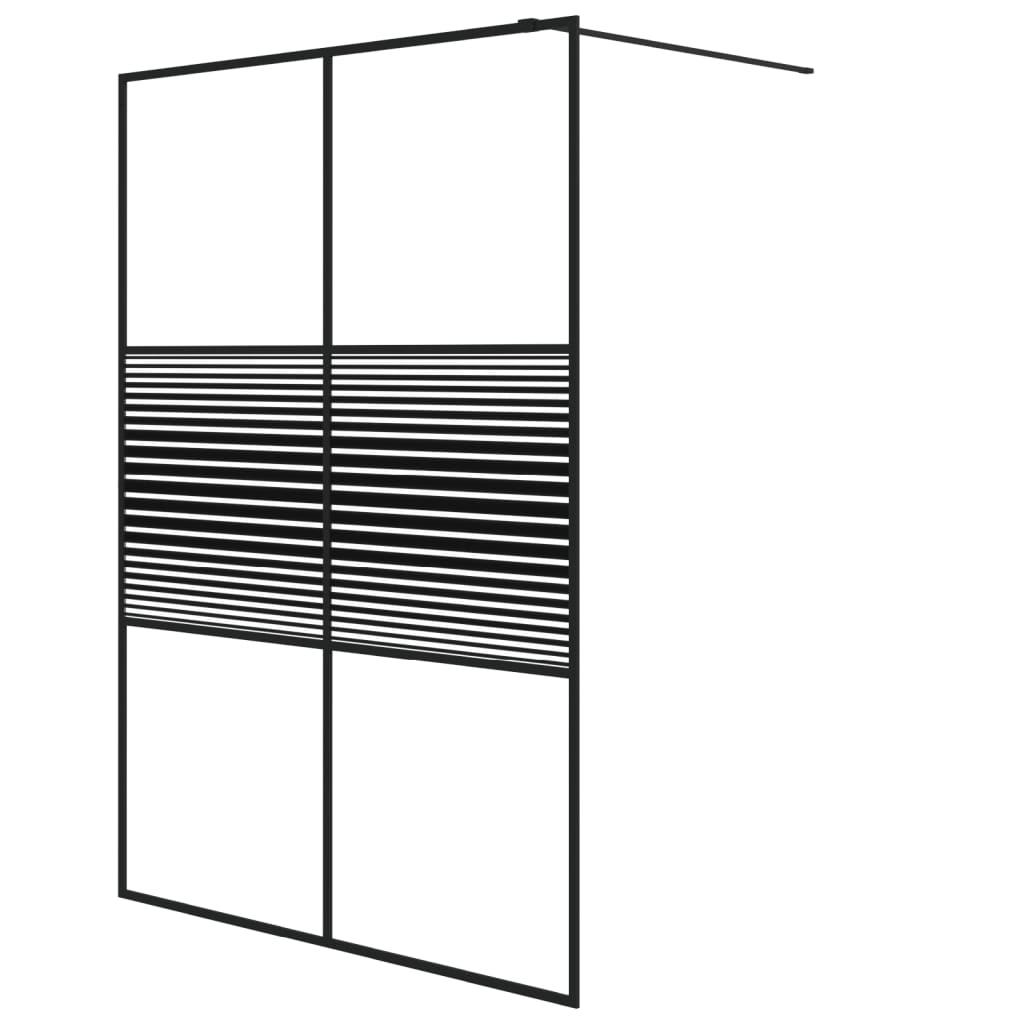 Vidaxl walk-in brusevæg 140x195 cm Transparent ESG Glass sort