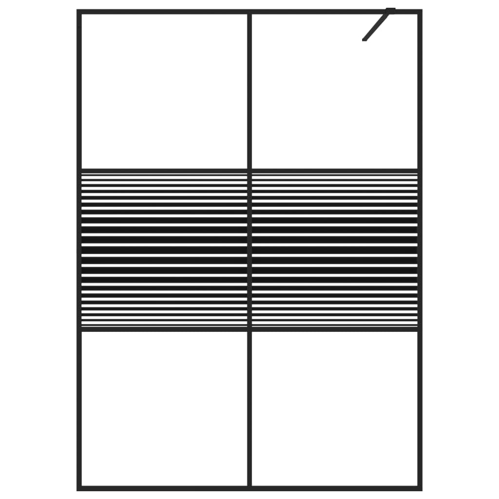 Vidaxl walk-in brusevæg 140x195 cm Transparent ESG Glass sort