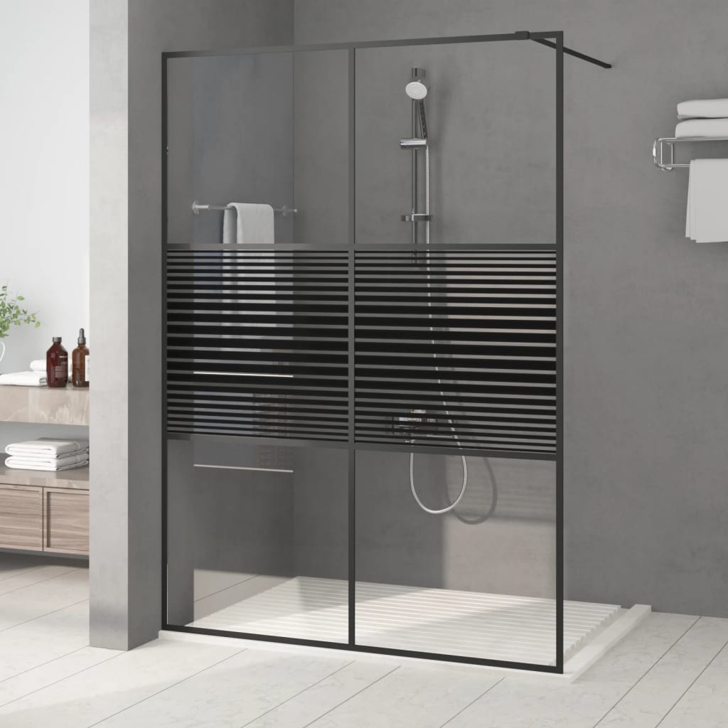 Vidaxl walk-in brusevæg 140x195 cm Transparent ESG Glass sort