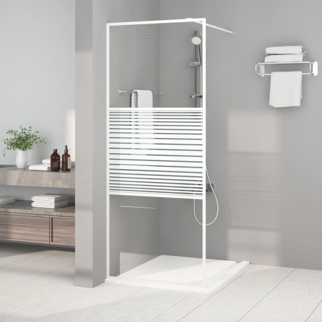 Vidaxx brusekabine 80x195 cm transparent ESG glas hvid