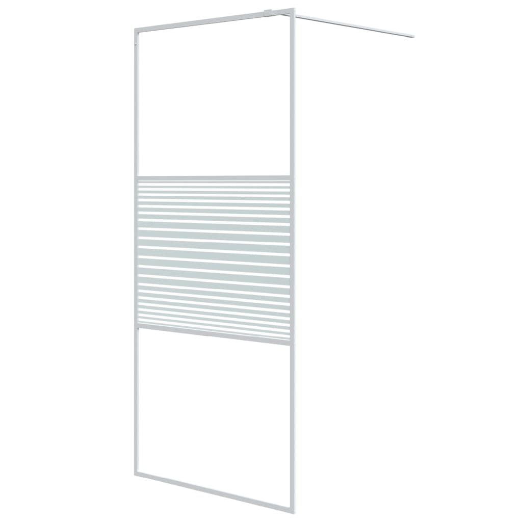 Vidaxx walk-in bruser kabinet 90x195 cm Gennemsigtig ESG Glass White