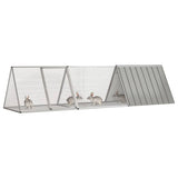 Vidaxl konijnenkooi grijs 302,5x80,5x71 cm gegalvaniseerd staal