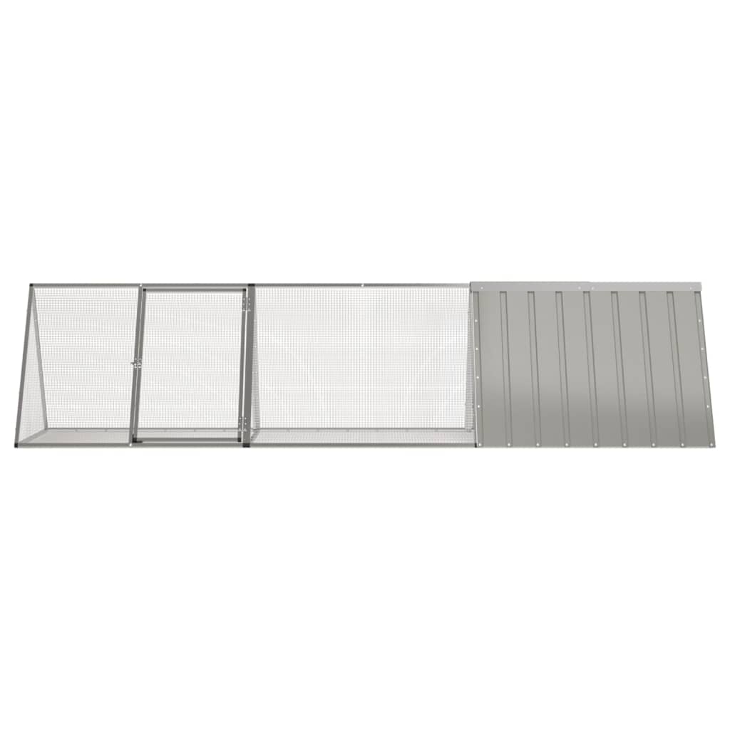 Vidaxl konijnenkooi grijs 302,5x80,5x71 cm gegalvaniseerd staal