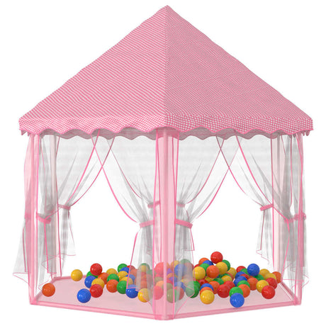 VidaXL prinsesse legetelt med 250 bolde 133x140 cm pink