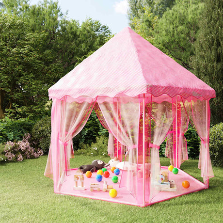 VidaXL prinsesse legetelt med 250 bolde 133x140 cm pink