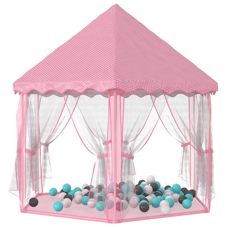 VidaXL prinsesse legetelt med 250 bolde 133x140 cm pink