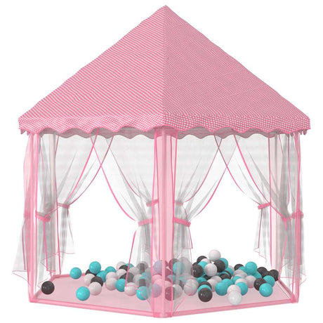 VidaXL prinsesse legetelt med 250 bolde 133x140 cm pink