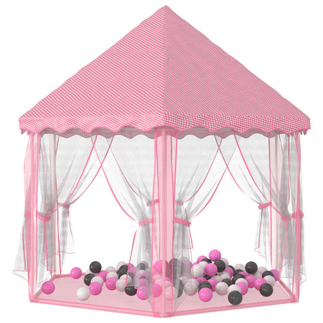 VidaXL prinsesse legetelt med 250 bolde 133x140 cm pink