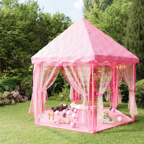 VidaXL prinsesse legetelt med 250 bolde 133x140 cm pink