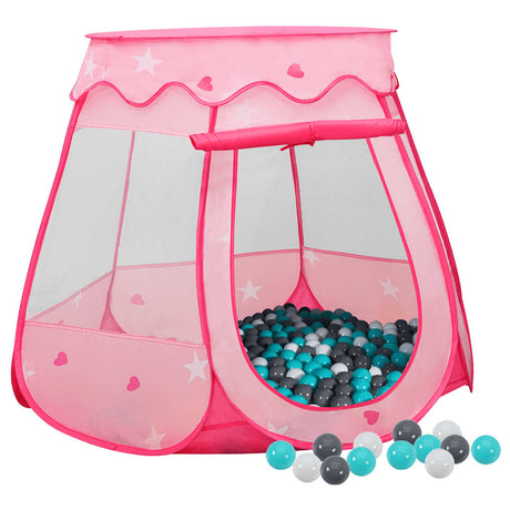 VidaXL børnetelt med 250 bolde 102x102x82 cm pink