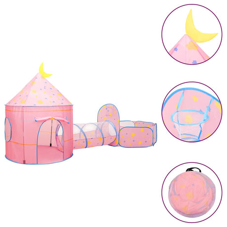 VidaXL legetelt til børn med 250 bolde 301x120x128 cm pink