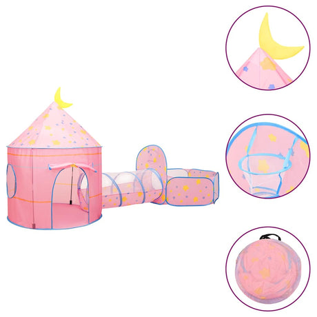 VidaXL legetelt til børn med 250 bolde 301x120x128 cm pink