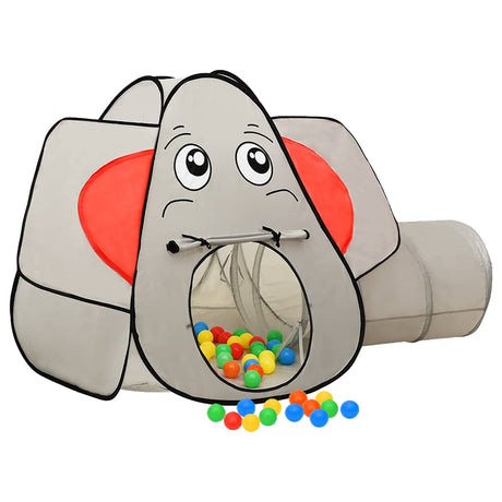 VidaXL legetelt til børn med 250 bolde elefant 174x86x101 cm grå