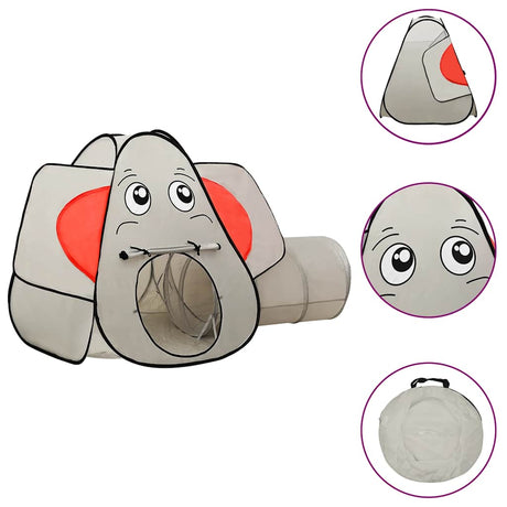 VidaXL legetelt til børn med 250 bolde elefant 174x86x101 cm grå
