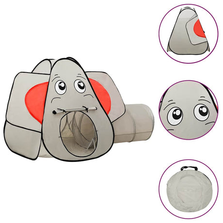 VidaXL legetelt til børn med 250 bolde elefant 174x86x101 cm grå