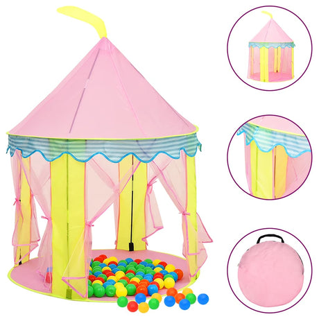 VidaXL børnetelt med 250 bolde 100x100x127 cm pink