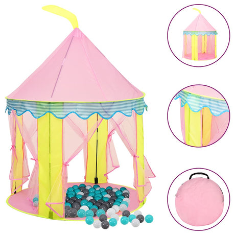 VidaXL børnetelt med 250 bolde 100x100x127 cm pink