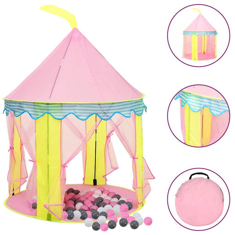VidaXL børnetelt med 250 bolde 100x100x127 cm pink