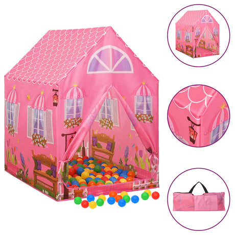 VidaXL børnetelt med 250 bolde 69x94x104 cm pink