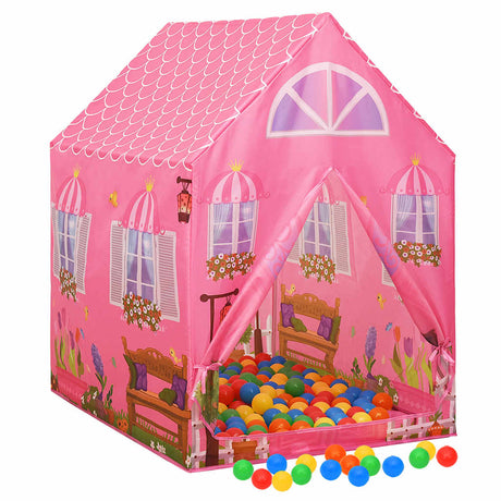VidaXL børnetelt med 250 bolde 69x94x104 cm pink
