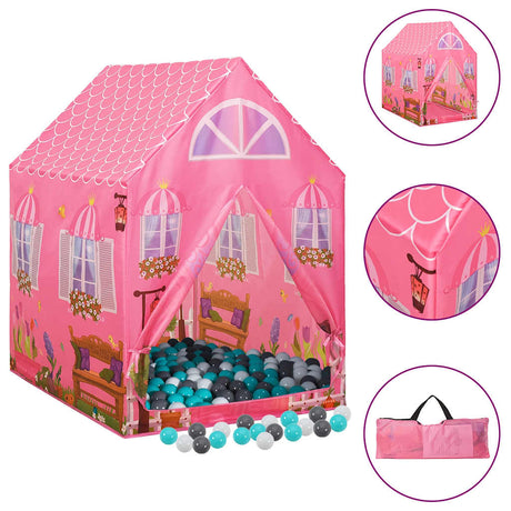VidaXL børnetelt med 250 bolde 69x94x104 cm pink