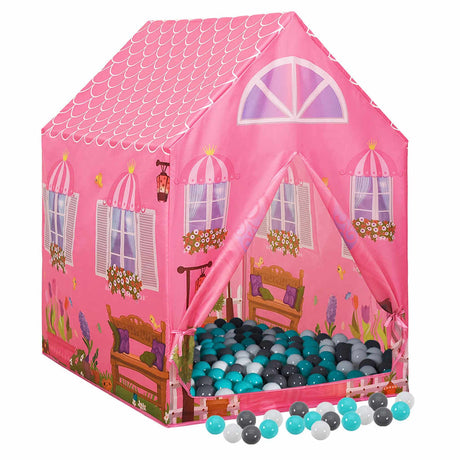 VidaXL børnetelt med 250 bolde 69x94x104 cm pink