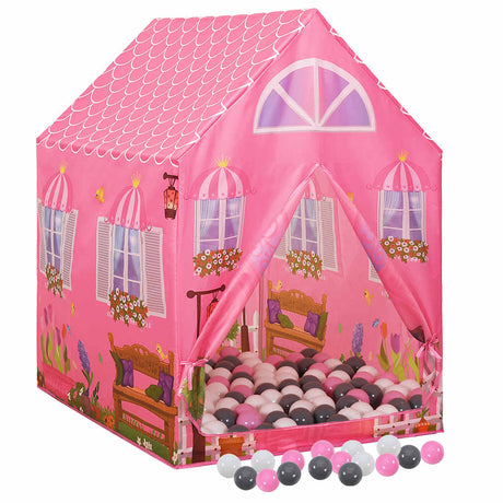 VidaXL børnetelt med 250 bolde 69x94x104 cm pink