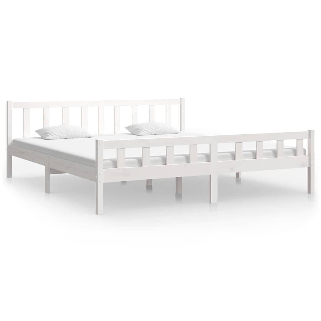 Vidaxl bedframe massief hout wit 160x200 cm