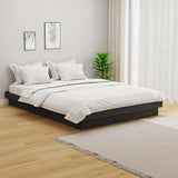 Vidaxl bedframe massief hout grijs 135x190 cm