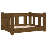 Vidaxl Dog Basket 55.5x45.5x28 cm Solid fyrretræ honningbrun