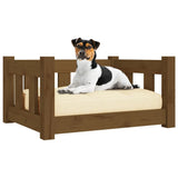 Vidaxl Dog Basket 55.5x45.5x28 cm Solid fyrretræ honningbrun