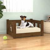 Vidaxl Dog Basket 55.5x45.5x28 cm Solid fyrretræ honningbrun