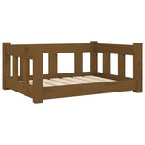 Vidaxl Dog Basket 65.5x50.5x28 cm Solid fyrretræ Honningbrun