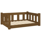 Vidaxl Dog Basket 75.5x55.5x28 cm Solid fyrretræ Honningbrun