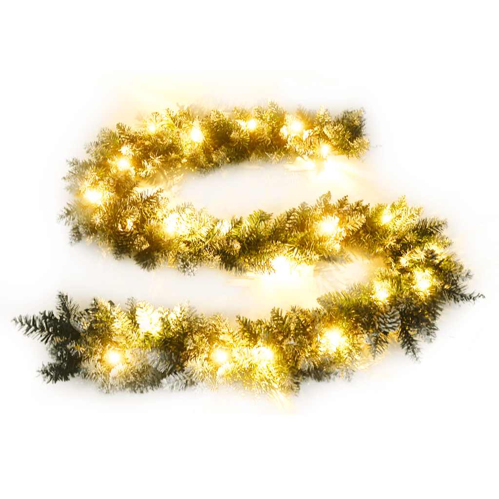 Vidaxl Christmas Garland med LED -lys 5.2 M PVC Green