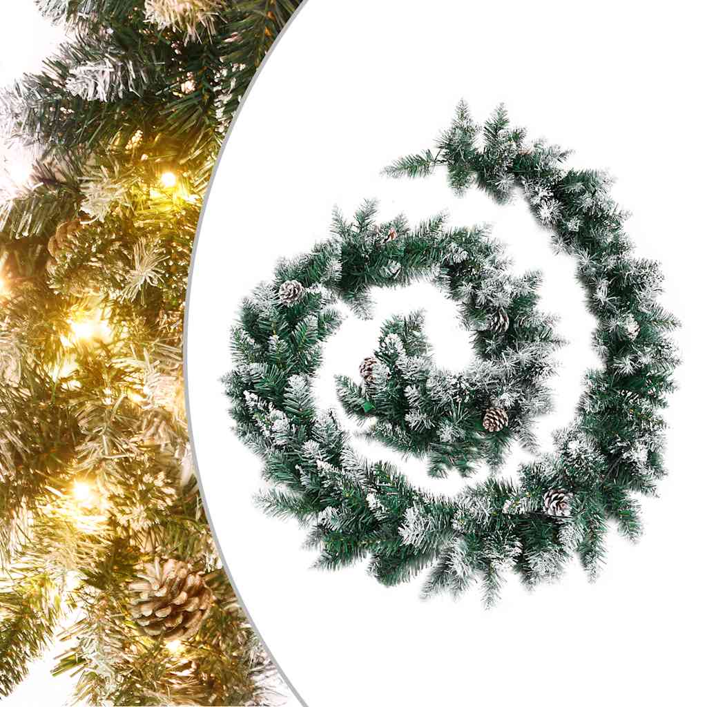 Vidaxl Christmas Garland med LED -lys 5.2 M PVC Green