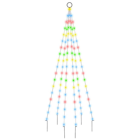 VidaXL flagstang juletræ 108 LEDs flerfarvet 180 cm