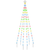VidaXL flagstang juletræ 108 LEDs flerfarvet 180 cm